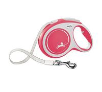flexi New Comfort - Correa retráctil para Perro (Cinta), para Perros de hasta 132 Libras, 26 pies, Grande, Rojo/Pastel