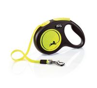 Flexi New Correa Automática Retráctil Neon M, Perros <25 kg, Cinta 5 m