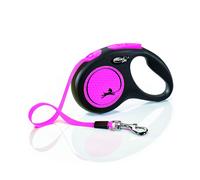 Flexi New Classic Neón Correa Extensible Talla S - 5 M - Rosa