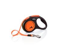 Flexi New Neon Tape Orange Small 5m Retractable Dog Leash/Lead for dogs up to 15