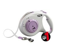 flexi® Select Belt - Cinturón de 7 m, Color Gris Claro/Morado, Ajustable Entre 0 y 7 m, para Perros de hasta 25 kg