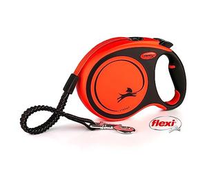 Flexi Xtreme Tape Orange & Black Large 8m Retractable Dog Leash/Lead for Dogs up to 55kgs/121bs