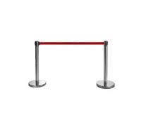 FlexiBarrier - Basic 300 - Sistema de guía para Personas - Longitud de la Correa 3 m - Correa de delimitación - Rojo - Lote de 2
