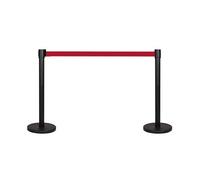 FlexiBarrier - Basic 300 - Sistema de guía para Personas - Longitud de la Correa 3 m - Correa de delimitación - Rojo - Lote de 2