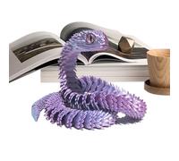 Flexible 3D Printed Snake - Articulated Desk Toy Collectible | Smooth Joint Segments, Realistic Design, Stress Relief Educational Figurine for Home Office or School Play Realistic Articulated Movement