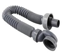 Flexible Bathtub Drain Pipe 90cm PP Shower Trap U-Shape Water Seal Design for Freestanding Bathtubs RV Tubs Bathroom Installation Gray Space Basin Sink Drain System