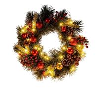 Flexible Christmas Ornament - Pine Garland | Front Door Wreath with Pine Cones Berries, Faux Holiday Decor for Cabinet Centerpiece Mantel, Seasonal Decoration, Winter Decoration for Kitchen