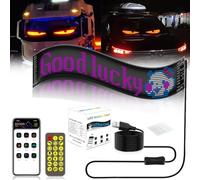 Flexible Colorful Eye Lamp Soft Screen for Car Windows,Programmable LED Sign,Scrolling Waterproof DIY Customization LED Message Display,with APP Control Remote,for Advertising Party Bar (4.7×23.1in)