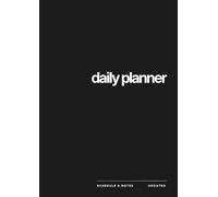 Flexible Daily Planner Notebook - Undated A4 Two-Page Layout with Hourly Schedule - Open Daily Sections 200 Pages - Black Cover