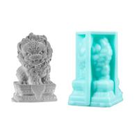 Flexible estilo antiguo león silicona molde para hornear fácil liberación artística forma de león molde de caramelo pastel de hielo piedra cultural león molde de chocolate