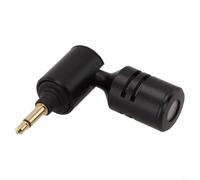Flexible para mini micrófono recto de 3,5 mm para computadora portátil - Micrófono con cancelación de ruido para conferencias, enseñanza, discursos, negro (2 polos)