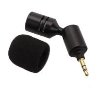 Flexible para mini micrófono recto de 3,5 mm para computadora portátil - Micrófono con cancelación de ruido para conferencias, enseñanza, discursos, negro (3 polos)