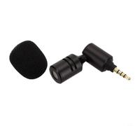 Flexible para mini micrófono recto de 3,5 mm para computadora portátil - Micrófono con cancelación de ruido para conferencias enseñanza discursos negro (4 polos)