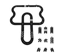 Flexible Race Track for Kids, Indestructible Rubber Road Puzzle Track for Creative Stem Play, Indoor Outdoor Montessori Car Track Puzzle (40 PCS)