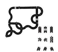 Flexible Race Track for Kids, Indestructible Rubber Road Puzzle Track for Creative Stem Play, Indoor Outdoor Montessori Car Track Puzzle (50 PCS)