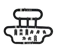 Flexible Road Tracks for Kids, Indestructible Rubber Puzzle Highway System, Waterproof Bath & Beach Car Toy, Montessori Educational Circuit Gift Set (50B)