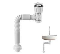Flexible Sink Drain Pipe,Anti-Odor Drain Outlet Bathroom Sinks Expandable Drains Hose -Adjustment Flexibility Seamless Connection Adjustable Wash Basin Sink Drains Hose For Kitchen Bathroom