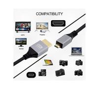 Flexible Slim Cable Compatible with Micro HDMI 2.1 for 4K 8K Ultra HD TV and Cameras Suitable for a Certain Brand