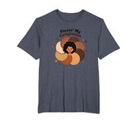 Flexin' My Complexion: Empoderando el Arte de la Diversidad Camiseta, Hombre Tallas Grandes, Azul Jaspeado, 3X Alto