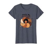 Flexin' My Complexion: Empoderando el Arte de la Diversidad Camiseta, Mujer, Azul Jaspeado, XXL