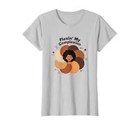 Flexin' My Complexion: Empoderando el Arte de la Diversidad Camiseta, Mujer, Plata, XL