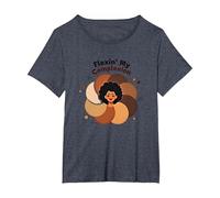 Flexin' My Complexion: Empoderando el Arte de la Diversidad Camiseta, Mujer Tallas Grandes, Azul Jaspeado, 6XL Grande