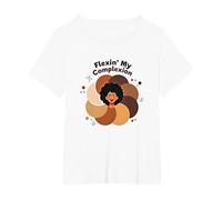 Flexin' My Complexion: Empoderando el Arte de la Diversidad Camiseta, Mujer Tallas Grandes, Blanco, 6XL Grande