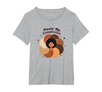 Flexin' My Complexion: Empoderando el Arte de la Diversidad Camiseta, Mujer Tallas Grandes, Gris Jaspeado, 2XL Grande