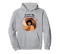 Flexin' My Complexion: Empoderando el Arte de la Diversidad Sudadera con Capucha, Unisex para Adultos, Gris Jaspeado, S