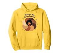 Flexin' My Complexion: Empoderando el Arte de la Diversidad Sudadera con Capucha, Unisex para Adultos, Limón, XXL