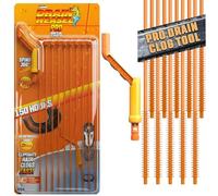 FlexiSnake Limpiador de serpientes para fregadero de comadreja de drenaje de 18 pulgadas con mango giratorio y 10 recambios de varitas, delgado, flexible, fácil de usar en la mayoría de drenajes y