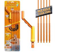 FlexiSnake Pro Drain Weasel Sink Snake Cleaner con nueva punta moldeada, 18 pulgadas, herramienta de eliminación de obstrucciones de serpiente de drenaje con mango giratorio y 5 recambios de varita,