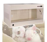 FlexiSpaceUS Miaomi Visual Moisture Kennel, Caja Incubadora para Gatos y Perros, Terapia de Mascotas/Cría, con Ventilador de Ventilación/Lámpara de Calefacción (Beige)