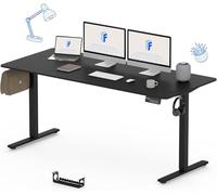 FLEXISPOT 160x60cm Escritorio Eléctrico Ajustable en Altura, Escritorio Elevable Eléctrico Standing Desk Escritorio para Computadora con Gancho, Función de Memoria, para Oficina y Dormitorio, Negro