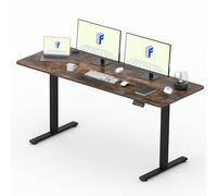 FLEXISPOT 160X60cm Escritorio Elevable Eléctrico con Tablero, con Gancho y Portavasos, Standing Desk, Mesa Elevable Escritorio de Elevable con Memoria Inteligente para Oficina y Hogar(Marrón)