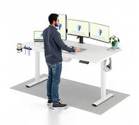 FLEXISPOT 180X80cm Escritorio Elevable Eléctrico con Tablero, con Gancho y Portavasos, Standing Desk, Mesa Elevable Escritorio de Elevable con Memoria Inteligente para Oficina y Hogar(Blanco)