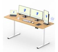 FLEXISPOT 180X80cm Escritorio Elevable Eléctrico con Tablero, con Gancho y Portavasos, Standing Desk, Mesa Elevable Escritorio de Elevable con Memoria Inteligente para Oficina y Hogar(Arce)