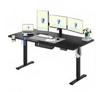 FLEXISPOT 180X80cm Escritorio Elevable Eléctrico con Tablero, con Gancho y Portavasos, Standing Desk, Mesa Elevable Escritorio de Elevable con Memoria Inteligente para Oficina y Hogar(Negro)