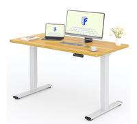 FLEXISPOT 2 Motor Escritorio Elevable Eléctrico 120x80 con Una Tabla de Mesa Completa, Mesa de Elevable con Panel de Memoria, Escritorio Eléctrico Regulable en Altura, 100KG de Carga, Blanco+Arce