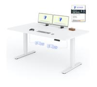 FLEXISPOT 2 Motor Escritorio Elevable Eléctrico 160x80 con Una Tabla de Mesa Completa, Mesa de Elevable con Panel de Memoria, Escritorio Eléctrico Regulable en Altura, 100KG de Carga, Blanco+Blanco