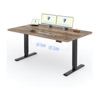 FLEXISPOT 2 Motor Escritorio Elevable Eléctrico 180x80 con Una Tabla de Mesa Completa, Mesa de Elevable con Panel de Memoria, Escritorio Eléctrico Regulable en Altura, 100KG de Carga, Negro+Marrón