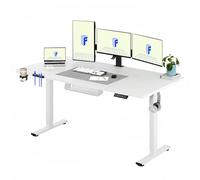 FLEXISPOT 200X80cm Escritorio Elevable Eléctrico con Tablero, con Gancho y Portavasos, Standing Desk, Mesa Elevable Escritorio de Elevable con Memoria Inteligente para Oficina y Hogar(Blanco)