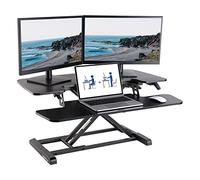 Flexispot Altura Ajustable para Escritorio, Escritorio, Escritorio, 88 x 42 cm, con Bandeja para Teclado, Adecuado para Dos monitores, Color Negro