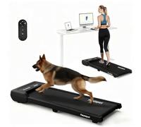 FlexiSpot Cinta de Correr, Cinta de Andar Eléctrica Cintas de Correr Silenciosas 1-6km/h, Portátil 2 en 1 con Mando a Distancia y Pantalla LED Carga de 120kg para Casa y Oficina-Negro＋