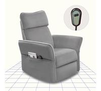 FLEXISPOT Cradle Sillón Relax, Sillon Eléctrico con Función Reclinable, Chaises Longues, Sillón Giratorio TV con Balancín, Reposacabezas 3D, Reposabrazos Ajustable, Respaldo Ajustable para Salón, Gris