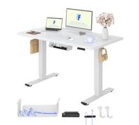 FLEXISPOT E1 Pro Escritorio Elevable Eléctrico 120x80cm con Tablero Entero | Mesa Elevable Altura Ajustable, 2 Motores, 100kg Capacidad, 4 Memorias, Anticolisión, Garantía 5 Años, Blanco