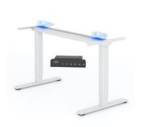 FLEXISPOT E1 Pro Escritorio Elevable Eléctrico con 2 Motores y 2 Patas Escritorio Ajustable en Altura de Acero con 4 Funciones de Memoria Standing Desk, Carga de 100kg(Marco en Blanco)