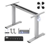 FLEXISPOT E1 Pro Escritorio Elevable Eléctrico con Ruedas | Compatible con tableros de 120-180 cm, soporta hasta 100 kg, regleta integrada, 4 memorias y garantía de 5 años, Azul