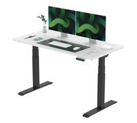 FLEXISPOT E6 Escritorio Elevable Eléctrico Premium con Tablero Entero-Certificado FSC(140X80)Standing Desk Mesa Elevable Ajustable en Altura con 4 Memoria Inteligente para Oficina y Hogar-Blanco Negro