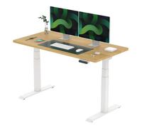 FLEXISPOT E6 Escritorio Elevable Eléctrico Premium con Tablero Entero-Certificado FSC(140X80)Standing Desk Mesa Elevable Ajustable en Altura con 4 Memoria Inteligente para Oficina y Hogar-Negro Blanco